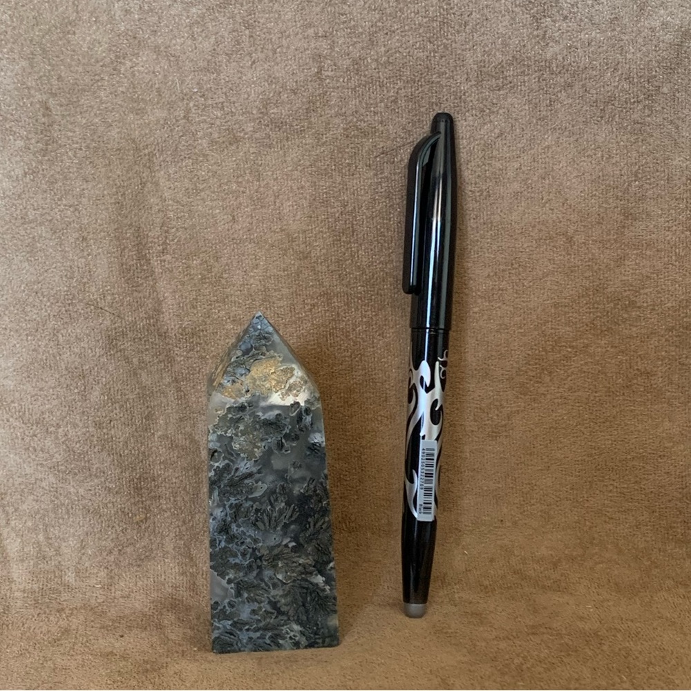 Marcasite in Agate Tower with natural spherical inclusions